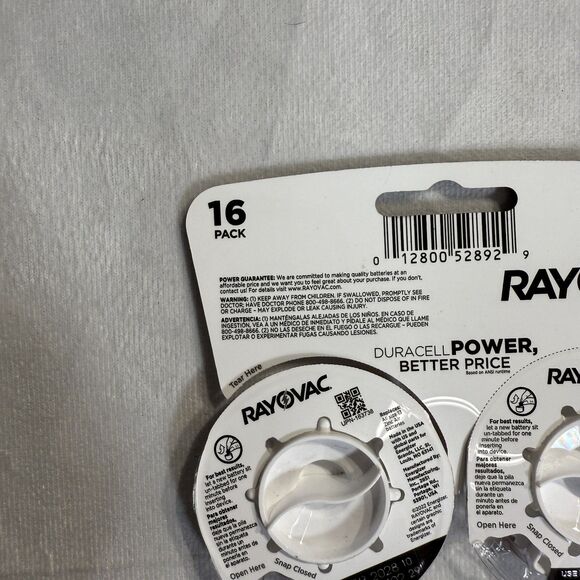 RAYOVAC (16-Pack) Sz 13 Made in USA (16) Hearing Aid Batteries NEW - Picture 3 of 4